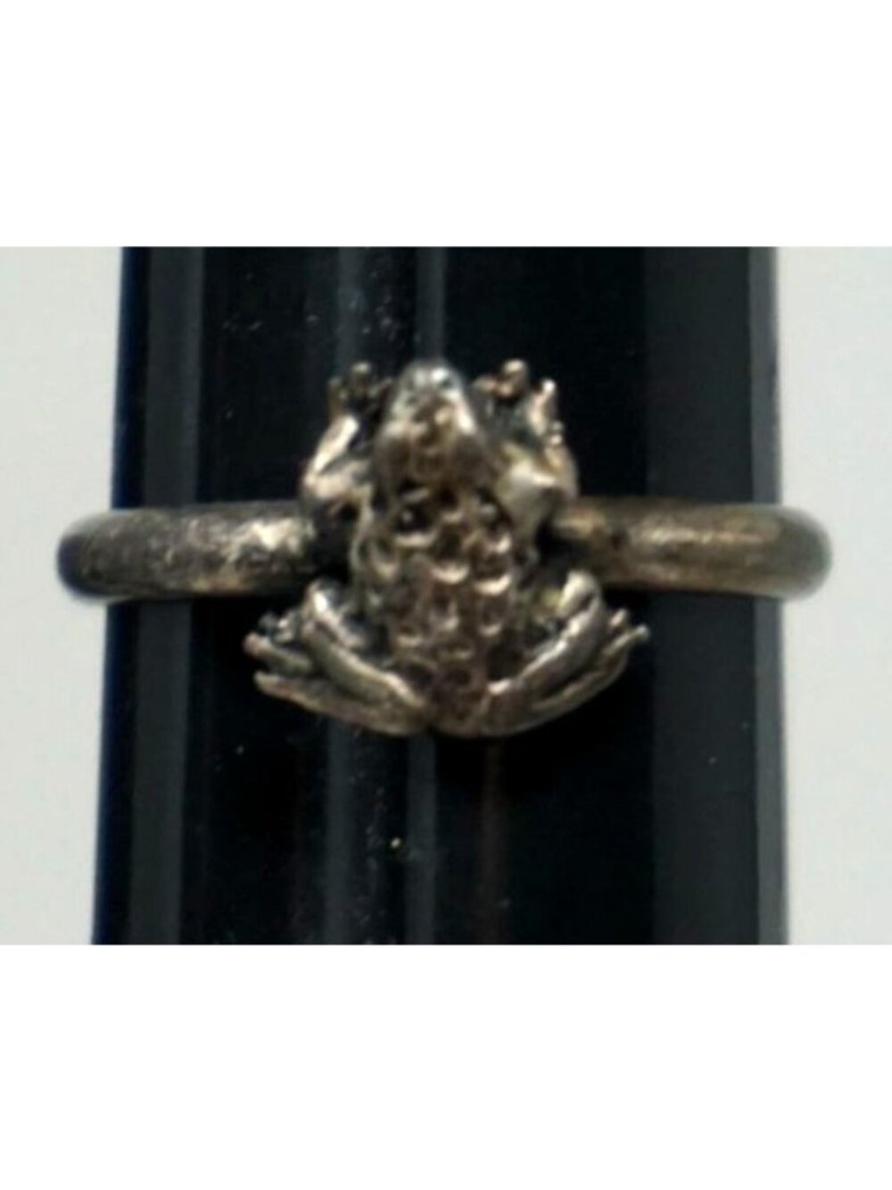 Vintage 925 Sterling Silver Frog Ring Size 4.75 Petite #RB1-4